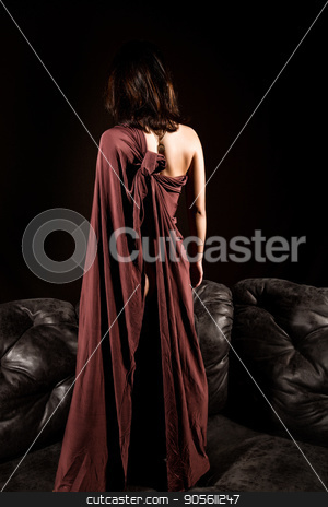 To use this stock image in your creative project, please select the size you need over to the right and click the "Add to Cart" button.
Your downloaded image will come with the Cutcaster watermark removed so don’t worry about the watermark you see on this page. glamour woman in a brown cape stending on a leather sofa on a dark background. back view stock photo, glamour woman in a brown cape stending on a leather sofa on a dark background. back view. by Alexander