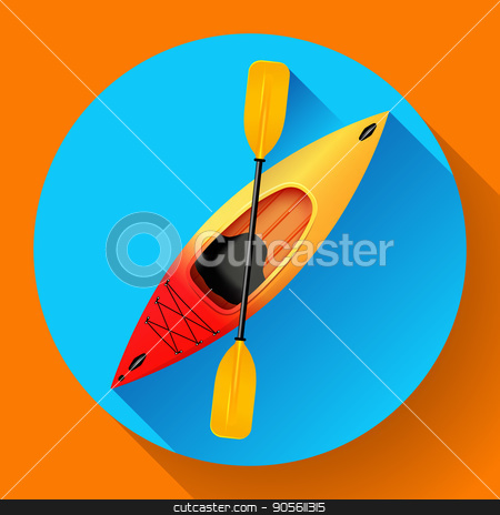 To use this stock image in your creative project, please select the size you need over to the right and click the "Add to Cart" button.
Your downloaded image will come with the Cutcaster watermark removed so don’t worry about the watermark you see on this page. Kayak and paddle icon vector. Outdoor activities. Yellow red kayak, sea kayak flat icon stock vector clipart, Kayak and paddle icon vector. Outdoor activities. Yellow red kayak, sea kayak flat icon by MarySan