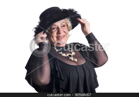To use this stock image in your creative project, please select the size you need over to the right and click the "Add to Cart" button.
Your downloaded image will come with the Cutcaster watermark removed so don’t worry about the watermark you see on this page. Senior woman in blouse stock photo, Senior woman in fur smiling on white background by Ruslan Huzau