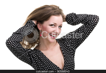 To use this stock image in your creative project, please select the size you need over to the right and click the "Add to Cart" button.
Your downloaded image will come with the Cutcaster watermark removed so don’t worry about the watermark you see on this page. coquette woman isolated on white stock photo, portrait of beautiful coquette young woman, isolated on a white background by StepStock