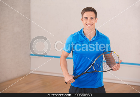 To use this stock image in your creative project, please select the size you need over to the right and click the "Add to Cart" button.
Your downloaded image will come with the Cutcaster watermark removed so don’t worry about the watermark you see on this page. Young man squash player exercise game in the gym stock photo, Young brunette man standing in the gym squash game play by Dmytro Sidelnikov