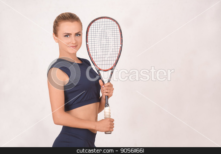 To use this stock image in your creative project, please select the size you need over to the right and click the "Add to Cart" button.
Your downloaded image will come with the Cutcaster watermark removed so don’t worry about the watermark you see on this page. Young woman squash player exercise game in the gym stock photo, Young blonde woman standing in the gym squash game play by Dmytro Sidelnikov