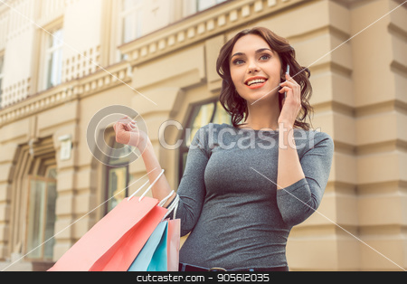 To use this stock image in your creative project, please select the size you need over to the right and click the "Add to Cart" button.
Your downloaded image will come with the Cutcaster watermark removed so don’t worry about the watermark you see on this page. Young woman city walk tourist vacation lifestyle stock photo, Young woman city walk tourist vacation lifestyle with shopping bags by Dmytro Sidelnikov