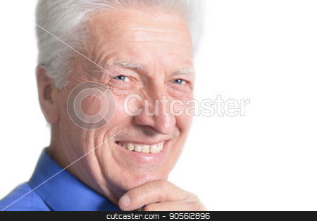 To use this stock image in your creative project, please select the size you need over to the right and click the "Add to Cart" button.
Your downloaded image will come with the Cutcaster watermark removed so don’t worry about the watermark you see on this page. Portrait of handsome senior man stock photo, Portrait of handsome senior man isolated on white background by Ruslan Huzau