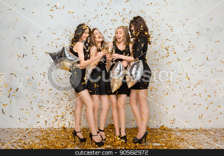 To use this stock image in your creative project, please select the size you need over to the right and click the "Add to Cart" button.
Your downloaded image will come with the Cutcaster watermark removed so don’t worry about the watermark you see on this page. Young women together celebrating hen party isolated on white stock photo, Young female friends together celebration white background cheers by Dmytro Sidelnikov