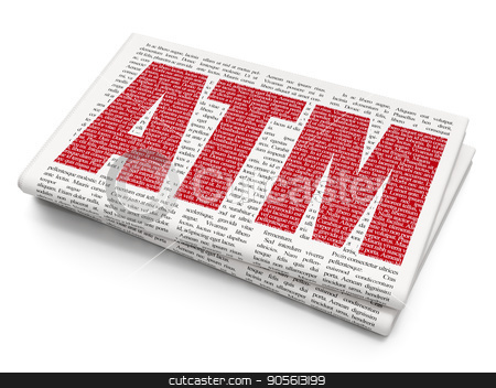 To use this stock image in your creative project, please select the size you need over to the right and click the "Add to Cart" button.
Your downloaded image will come with the Cutcaster watermark removed so don’t worry about the watermark you see on this page. Currency concept: ATM on Newspaper background stock photo, Currency concept: Pixelated red text ATM on Newspaper background, 3D rendering by mkabakov