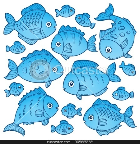 To use this stock image in your creative project, please select the size you need over to the right and click the "Add to Cart" button.
Your downloaded image will come with the Cutcaster watermark removed so don’t worry about the watermark you see on this page. Fish drawings theme image 2 stock vector clipart, Fish drawings theme image 2 - eps10 vector illustration. by Klara Viskova