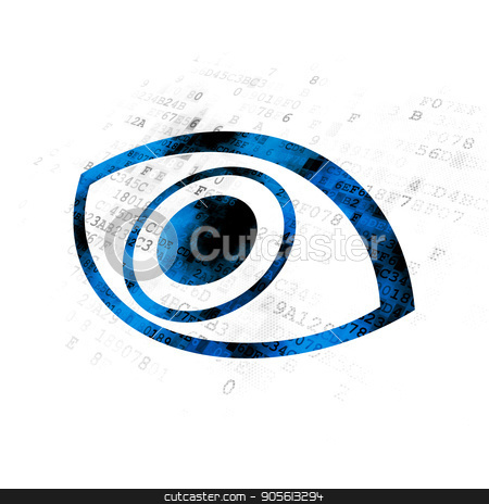 To use this stock image in your creative project, please select the size you need over to the right and click the "Add to Cart" button.
Your downloaded image will come with the Cutcaster watermark removed so don’t worry about the watermark you see on this page. Safety concept: Eye on Digital background stock photo, Safety concept: Pixelated blue Eye icon on Digital background by mkabakov