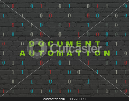 To use this stock image in your creative project, please select the size you need over to the right and click the "Add to Cart" button.
Your downloaded image will come with the Cutcaster watermark removed so don’t worry about the watermark you see on this page. Business concept: Document Automation on wall background stock photo, Business concept: Painted green text Document Automation on Black Brick wall background with Binary Code by mkabakov