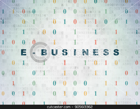 To use this stock image in your creative project, please select the size you need over to the right and click the "Add to Cart" button.
Your downloaded image will come with the Cutcaster watermark removed so don’t worry about the watermark you see on this page. Finance concept: E-business on Digital Data Paper background stock photo, Finance concept: Painted blue text E-business on Digital Data Paper background with Binary Code by mkabakov
