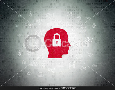 To use this stock image in your creative project, please select the size you need over to the right and click the "Add to Cart" button.
Your downloaded image will come with the Cutcaster watermark removed so don’t worry about the watermark you see on this page. Business concept: Head With Padlock on Digital Data Paper background stock photo, Business concept: Painted red Head With Padlock icon on Digital Data Paper background with Hand Drawn Business Icons by mkabakov