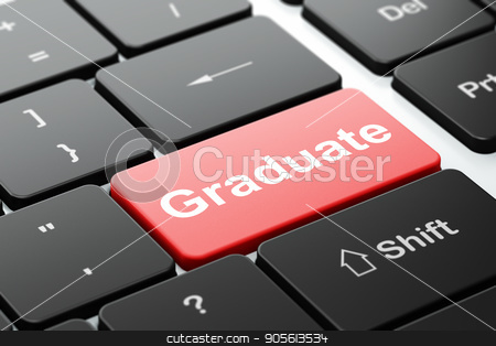 To use this stock image in your creative project, please select the size you need over to the right and click the "Add to Cart" button.
Your downloaded image will come with the Cutcaster watermark removed so don’t worry about the watermark you see on this page. Learning concept: Graduate on computer keyboard background stock photo, Learning concept: computer keyboard with word Graduate, selected focus on enter button background, 3D rendering by mkabakov