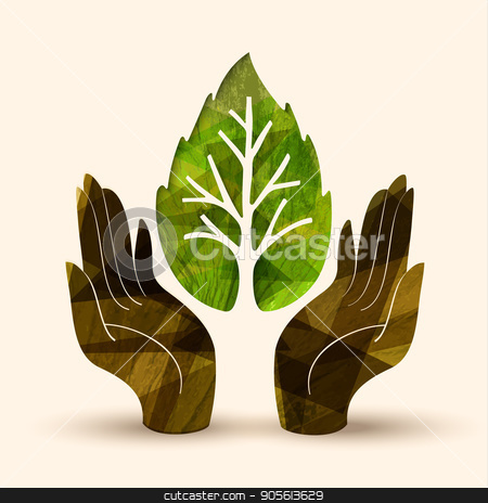 To use this stock image in your creative project, please select the size you need over to the right and click the "Add to Cart" button.
Your downloaded image will come with the Cutcaster watermark removed so don’t worry about the watermark you see on this page. Hand tree concept illustration for nature help stock vector clipart, Human hands holding green tree leaf symbol with nature texture. Concept illustration for environment care or help project. EPS10 vector. by Cienpies Design