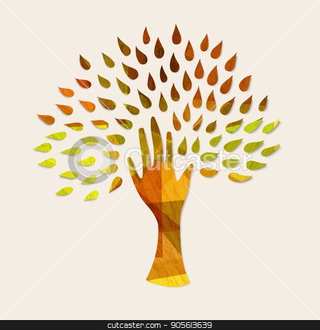 To use this stock image in your creative project, please select the size you need over to the right and click the "Add to Cart" button.
Your downloaded image will come with the Cutcaster watermark removed so don’t worry about the watermark you see on this page. Hand tree concept illustration for nature help stock vector clipart, Hand tree art with wood texture and autumn leaves. Concept illustration for environment care or nature help project. EPS10 vector. by Cienpies Design