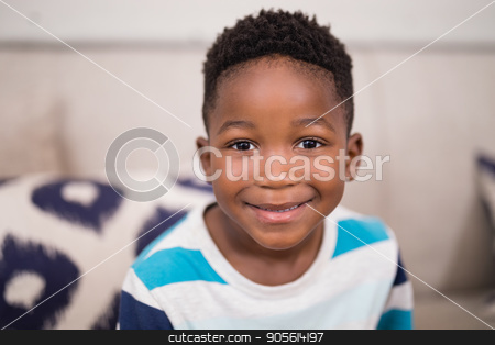 To use this stock image in your creative project, please select the size you need over to the right and click the "Add to Cart" button.
Your downloaded image will come with the Cutcaster watermark removed so don’t worry about the watermark you see on this page. Portrait of smiling boy at home stock photo, Close up portrait of smiling boy at home by Wavebreak Media