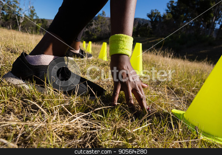 To use this stock image in your creative project, please select the size you need over to the right and click the "Add to Cart" button.
Your downloaded image will come with the Cutcaster watermark removed so don’t worry about the watermark you see on this page. Woman touching the finish line while running through training cones stock photo, Woman touching the finish line while running through training cones on a sunny day by Wavebreak Media