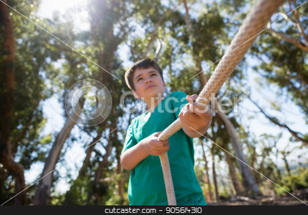 To use this stock image in your creative project, please select the size you need over to the right and click the "Add to Cart" button.
Your downloaded image will come with the Cutcaster watermark removed so don’t worry about the watermark you see on this page. Boy practicing tug of war during obstacle course training stock photo, Boy practicing tug of war during obstacle course training in the boot camp by Wavebreak Media