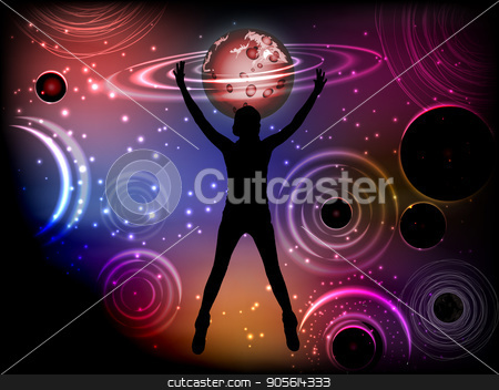 To use this stock image in your creative project, please select the size you need over to the right and click the "Add to Cart" button.
Your downloaded image will come with the Cutcaster watermark removed so don’t worry about the watermark you see on this page. Man and cosme. The concept of power over fate stock vector clipart, Man and cosme. The concept of power over fate. Silhouette of a girl falling into outer space. Tags, statuses in social networks. Vector illustration for your design by Kseniia