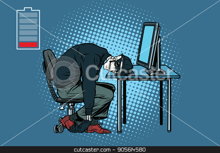 To use this stock image in your creative project, please select the size you need over to the right and click the "Add to Cart" button.
Your downloaded image will come with the Cutcaster watermark removed so don’t worry about the watermark you see on this page. dead hacker skeleton at the computer stock vector clipart, dead hacker skeleton at the computer. Pop art retro vector illustration by studiostoks