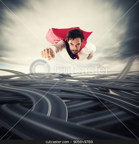 To use this stock image in your creative project, please select the size you need over to the right and click the "Add to Cart" button.
Your downloaded image will come with the Cutcaster watermark removed so don’t worry about the watermark you see on this page. Overcome the difficulties. Concept of success and breakthrough stock photo, Male superhero with read cloak flying fast over road junctions. Concept of success and breakthrough by Federico Caputo