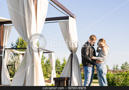 To use this stock image in your creative project, please select the size you need over to the right and click the "Add to Cart" button.
Your downloaded image will come with the Cutcaster watermark removed so don’t worry about the watermark you see on this page. Happy family expecting baby stock photo, Happy family expecting baby. Pregnant woman outdoor by Satura86