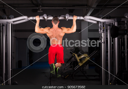 To use this stock image in your creative project, please select the size you need over to the right and click the "Add to Cart" button.
Your downloaded image will come with the Cutcaster watermark removed so don’t worry about the watermark you see on this page. Strong man doing pull-ups on a bar in a gym. stock photo, Strong man doing pull-ups on a bar in a gym by Satura86