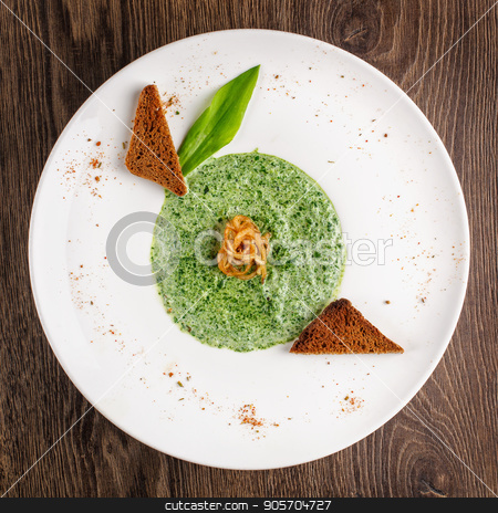 To use this stock image in your creative project, please select the size you need over to the right and click the "Add to Cart" button.
Your downloaded image will come with the Cutcaster watermark removed so don’t worry about the watermark you see on this page. Cream of spinach soup stock photo, green, soup, spinach and food concept - Cream of spinach soup by serkucher