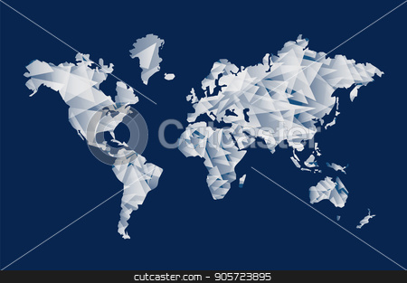 To use this stock image in your creative project, please select the size you need over to the right and click the "Add to Cart" button.
Your downloaded image will come with the Cutcaster watermark removed so don’t worry about the watermark you see on this page. Triangle shape world map concept illustration stock vector clipart, Abstract world map illustration template made of triangle shapes. Modern geometric planet silhouette. EPS10 vector. by Cienpies Design