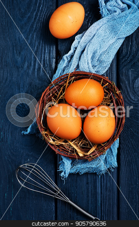 To use this stock image in your creative project, please select the size you need over to the right and click the "Add to Cart" button.
Your downloaded image will come with the Cutcaster watermark removed so don’t worry about the watermark you see on this page. raw chicken eggs stock photo, raw chicken eggs in nest and on a table by tycoon