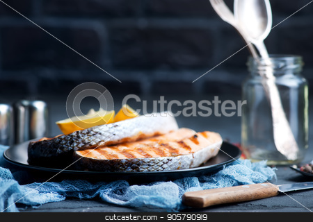 To use this stock image in your creative project, please select the size you need over to the right and click the "Add to Cart" button.
Your downloaded image will come with the Cutcaster watermark removed so don’t worry about the watermark you see on this page. salmon stock photo, raw salmon with spice on a table by tycoon