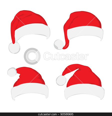 To use this stock image in your creative project, please select the size you need over to the right and click the "Add to Cart" button.
Your downloaded image will come with the Cutcaster watermark removed so don’t worry about the watermark you see on this page. Santa Claus red hat set on white stock vector clipart, Santa hat set on white background. Vector Santa red hat. Flat vector illustration Santa hat. Red Santa hat isolated on white. by Sid10