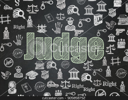 To use this stock image in your creative project, please select the size you need over to the right and click the "Add to Cart" button.
Your downloaded image will come with the Cutcaster watermark removed so don’t worry about the watermark you see on this page. Law concept: Judge on School board background stock photo, Law concept: Chalk Green text Judge on School board background with Hand Drawn Law Icons, School Board by mkabakov