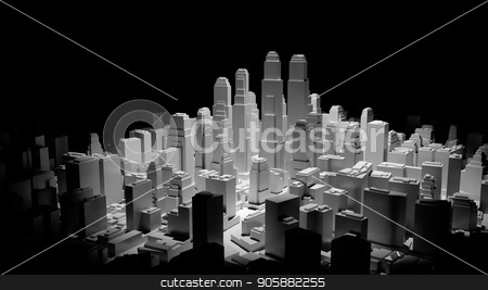 To use this stock image in your creative project, please select the size you need over to the right and click the "Add to Cart" button.
Your downloaded image will come with the Cutcaster watermark removed so don’t worry about the watermark you see on this page. Middle of 3d city is illuminated by a spotlight stock photo, The middle of the 3d city is illuminated by a spotlight and around it is dark. 3d illustration. The concept of urban life and construction by cherezoff