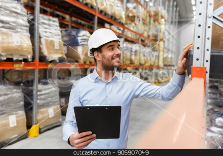 To use this stock image in your creative project, please select the size you need over to the right and click the "Add to Cart" button.
Your downloaded image will come with the Cutcaster watermark removed so don’t worry about the watermark you see on this page. businessman in helmet with clipboard at warehouse stock photo, logistic business, shipment and people concept - businessman in helmet with clipboard checking goods at warehouse by Syda Productions