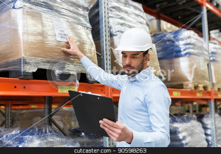To use this stock image in your creative project, please select the size you need over to the right and click the "Add to Cart" button.
Your downloaded image will come with the Cutcaster watermark removed so don’t worry about the watermark you see on this page. businessman in helmet with clipboard at warehouse stock photo, logistic business, shipment and people concept - businessman in helmet with clipboard checking goods at warehouse by Syda Productions