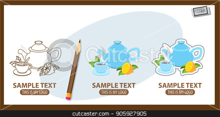 To use this stock image in your creative project, please select the size you need over to the right and click the "Add to Cart" button.
Your downloaded image will come with the Cutcaster watermark removed so don’t worry about the watermark you see on this page. Teapot and cup stock vector clipart, Teapot and cup, logo. Set of vector illustrations by Filipp Efanov