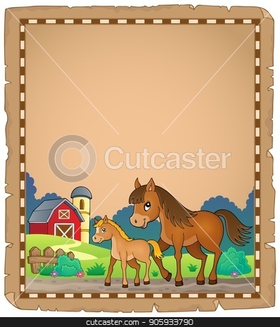 To use this stock image in your creative project, please select the size you need over to the right and click the "Add to Cart" button.
Your downloaded image will come with the Cutcaster watermark removed so don’t worry about the watermark you see on this page. Horse with foal theme parchment 1 stock vector clipart, Horse with foal theme parchment 1 - eps10 vector illustration. by Klara Viskova