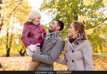 To use this stock image in your creative project, please select the size you need over to the right and click the "Add to Cart" button.
Your downloaded image will come with the Cutcaster watermark removed so don’t worry about the watermark you see on this page. happy family walking at autumn park stock photo, family, season and people concept - happy mother, father and little daughter walking at autumn park by Syda Productions