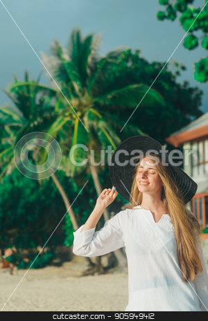 To use this stock image in your creative project, please select the size you need over to the right and click the "Add to Cart" button.
Your downloaded image will come with the Cutcaster watermark removed so don’t worry about the watermark you see on this page. handsome girl in hat on the beach background. Portrait of a woman in white clothes and balck hat stock photo, handsome girl in hat on the beach background. Portrait of a woman in white clothes and balck hat by aaalll3110