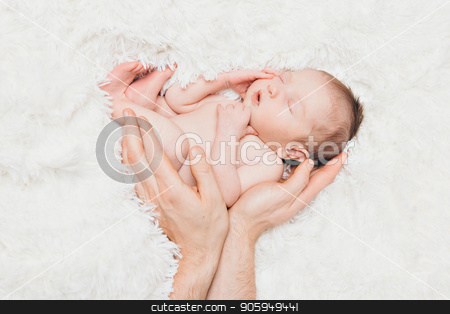 To use this stock image in your creative project, please select the size you need over to the right and click the "Add to Cart" button.
Your downloaded image will come with the Cutcaster watermark removed so don’t worry about the watermark you see on this page. Portrait of newborn baby on a white background. stock photo, Portrait of newborn baby on a white background. by aaalll3110