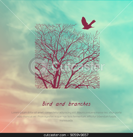 To use this stock image in your creative project, please select the size you need over to the right and click the "Add to Cart" button.
Your downloaded image will come with the Cutcaster watermark removed so don’t worry about the watermark you see on this page. Crows and tree banner stock vector clipart, Square banner with crows and tree branches. Template for postcard, poster or advertisement by D0r0thy