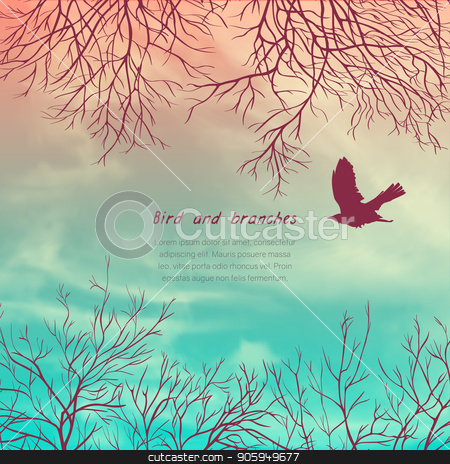 To use this stock image in your creative project, please select the size you need over to the right and click the "Add to Cart" button.
Your downloaded image will come with the Cutcaster watermark removed so don’t worry about the watermark you see on this page. Crows and tree banner stock vector clipart, Square banner with crows and tree branches. Template for postcard, poster or advertisement by D0r0thy