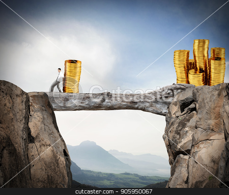 To use this stock image in your creative project, please select the size you need over to the right and click the "Add to Cart" button.
Your downloaded image will come with the Cutcaster watermark removed so don’t worry about the watermark you see on this page. Businessman moves a pile of coins to a moneybox. concept of difficulty to saving money stock photo, Businessman moves a pile of golden coins to a moneybox. concept of difficulty to saving money by Federico Caputo