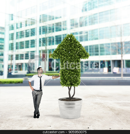 To use this stock image in your creative project, please select the size you need over to the right and click the "Add to Cart" button.
Your downloaded image will come with the Cutcaster watermark removed so don’t worry about the watermark you see on this page. Businessman that cultivates a plant with a shape of arrow. Concept of growing of company economy . stock photo, Businessman cultivates a plant that grows like an arrow . Concept of growing of company economy . by Federico Caputo