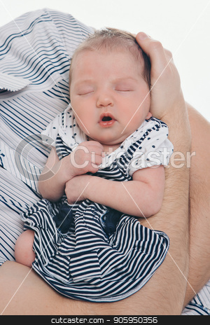 To use this stock image in your creative project, please select the size you need over to the right and click the "Add to Cart" button.
Your downloaded image will come with the Cutcaster watermark removed so don’t worry about the watermark you see on this page. A little child in a dress lies on a hands of parents on a white background stock photo, A little child in a dress lies on a hands of parents on a white background by aaalll3110