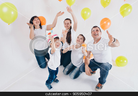 To use this stock image in your creative project, please select the size you need over to the right and click the "Add to Cart" button.
Your downloaded image will come with the Cutcaster watermark removed so don’t worry about the watermark you see on this page. a group of five people on the background of balloons. Family photo at the party stock photo, a group of five people on the background of balloons. Family photo at the party by aaalll3110