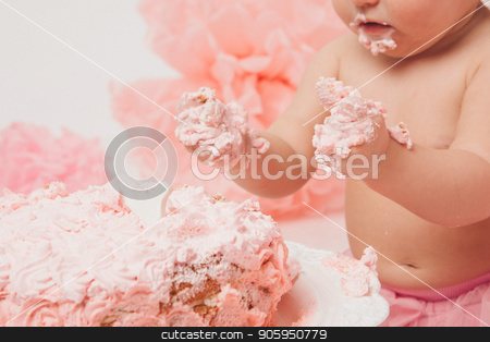 To use this stock image in your creative project, please select the size you need over to the right and click the "Add to Cart" button.
Your downloaded image will come with the Cutcaster watermark removed so don’t worry about the watermark you see on this page. little baby girl eating pimk cake isolated white background stock photo, little baby girl eating pimk cake isolated white background by aaalll3110