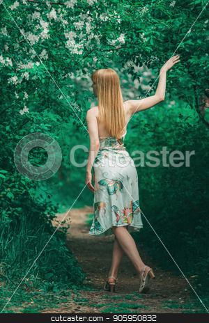 To use this stock image in your creative project, please select the size you need over to the right and click the "Add to Cart" button.
Your downloaded image will come with the Cutcaster watermark removed so don’t worry about the watermark you see on this page. young woman in forest on a background of green foliage. Fashion for women stock photo, young woman in forest on a background of green foliage. Fashion for women by aaalll3110