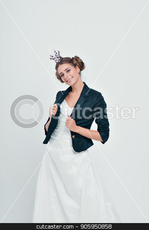 To use this stock image in your creative project, please select the size you need over to the right and click the "Add to Cart" button.
Your downloaded image will come with the Cutcaster watermark removed so don’t worry about the watermark you see on this page. bride with a beautiful hairdo, on a white background stock photo, bride with a beautiful hairdo, on a white background by aaalll3110
