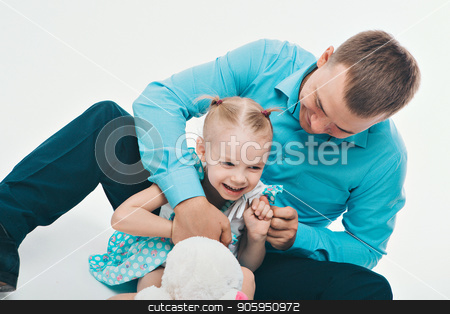 To use this stock image in your creative project, please select the size you need over to the right and click the "Add to Cart" button.
Your downloaded image will come with the Cutcaster watermark removed so don’t worry about the watermark you see on this page. A man with a child in a white background. Father and daughter in blue stock photo, A man with a child in a white background. Father and daughter in blue by aaalll3110